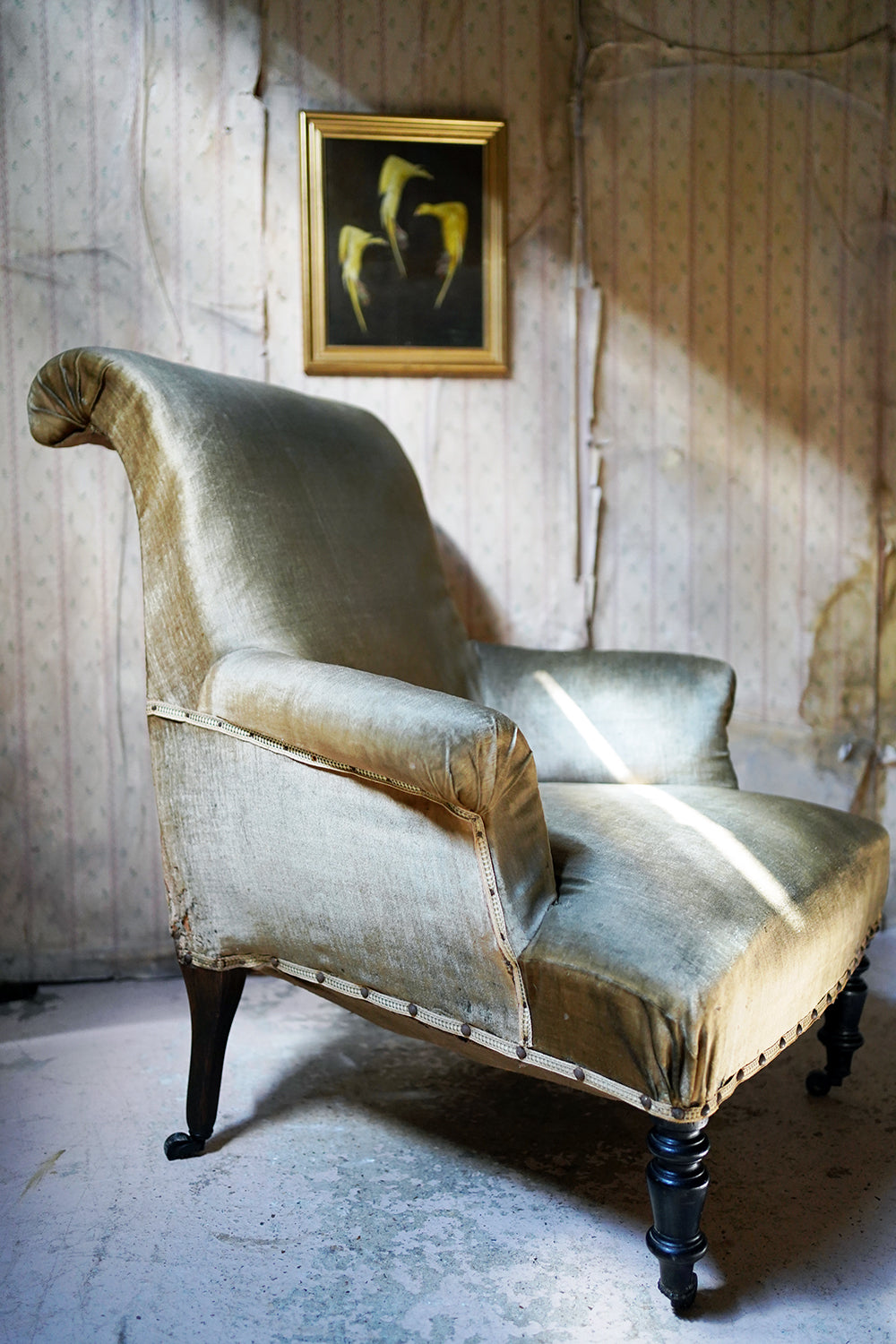 A 19thC Ebonised Napoleon III French Armchair c.1870