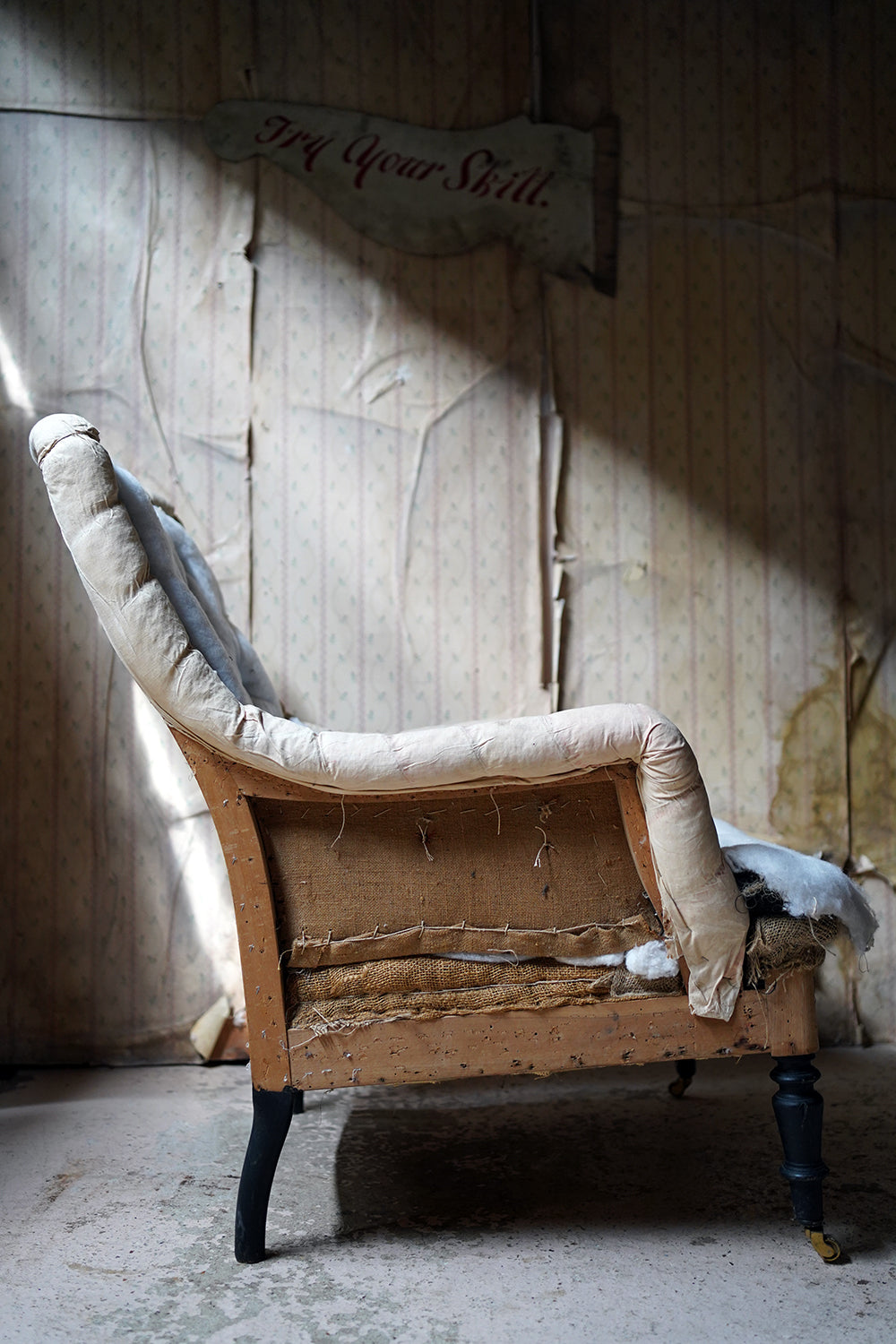 A 19thC Ebonised Napoleon III French Easy Armchair