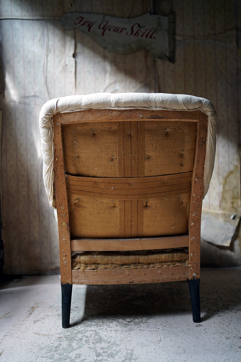 A 19thC Ebonised Napoleon III French Easy Armchair