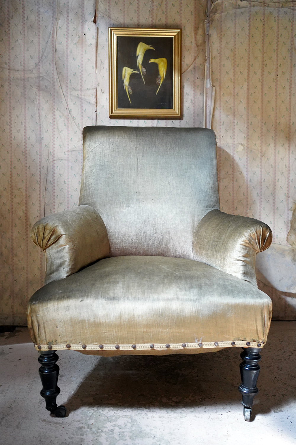 A 19thC Ebonised Napoleon III French Armchair c.1870