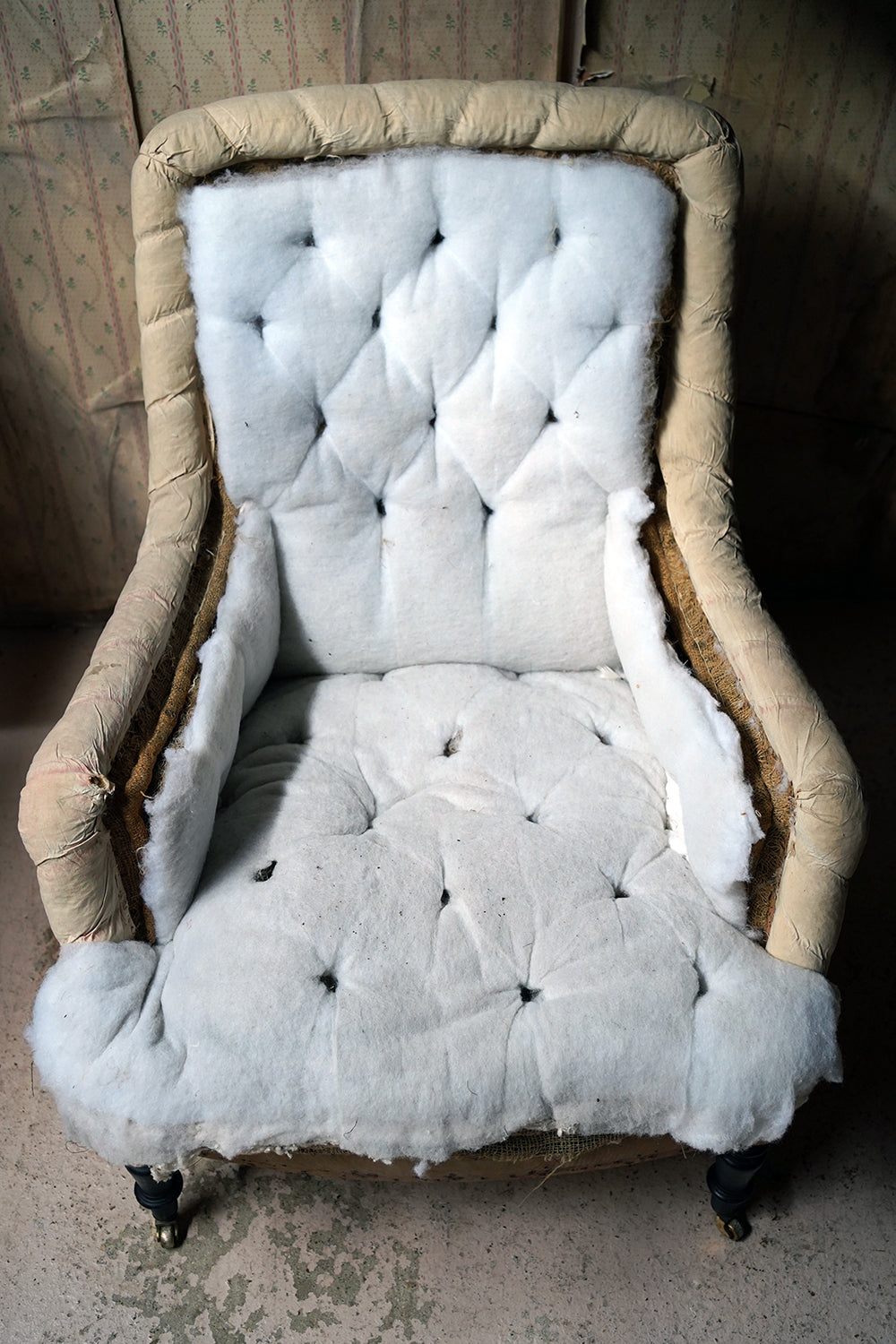 A 19thC Ebonised Napoleon III French Easy Armchair