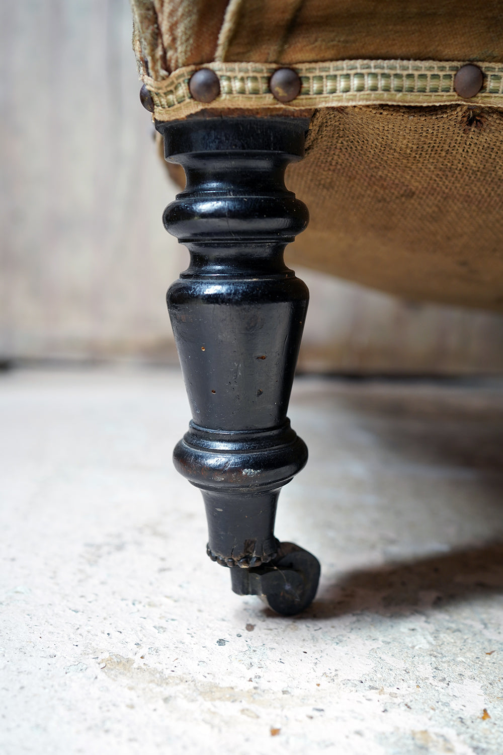 A 19thC Ebonised Napoleon III French Armchair c.1870