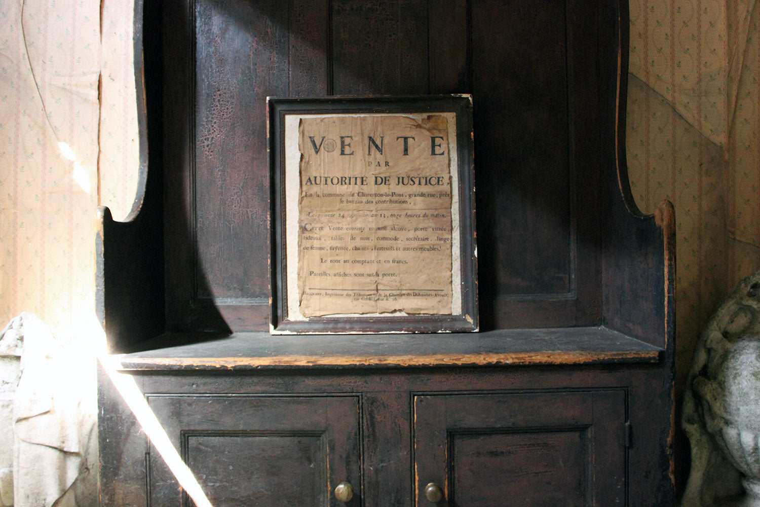A French Empire Period Napoleonic Notice of a Parisian House Clearance c.1805