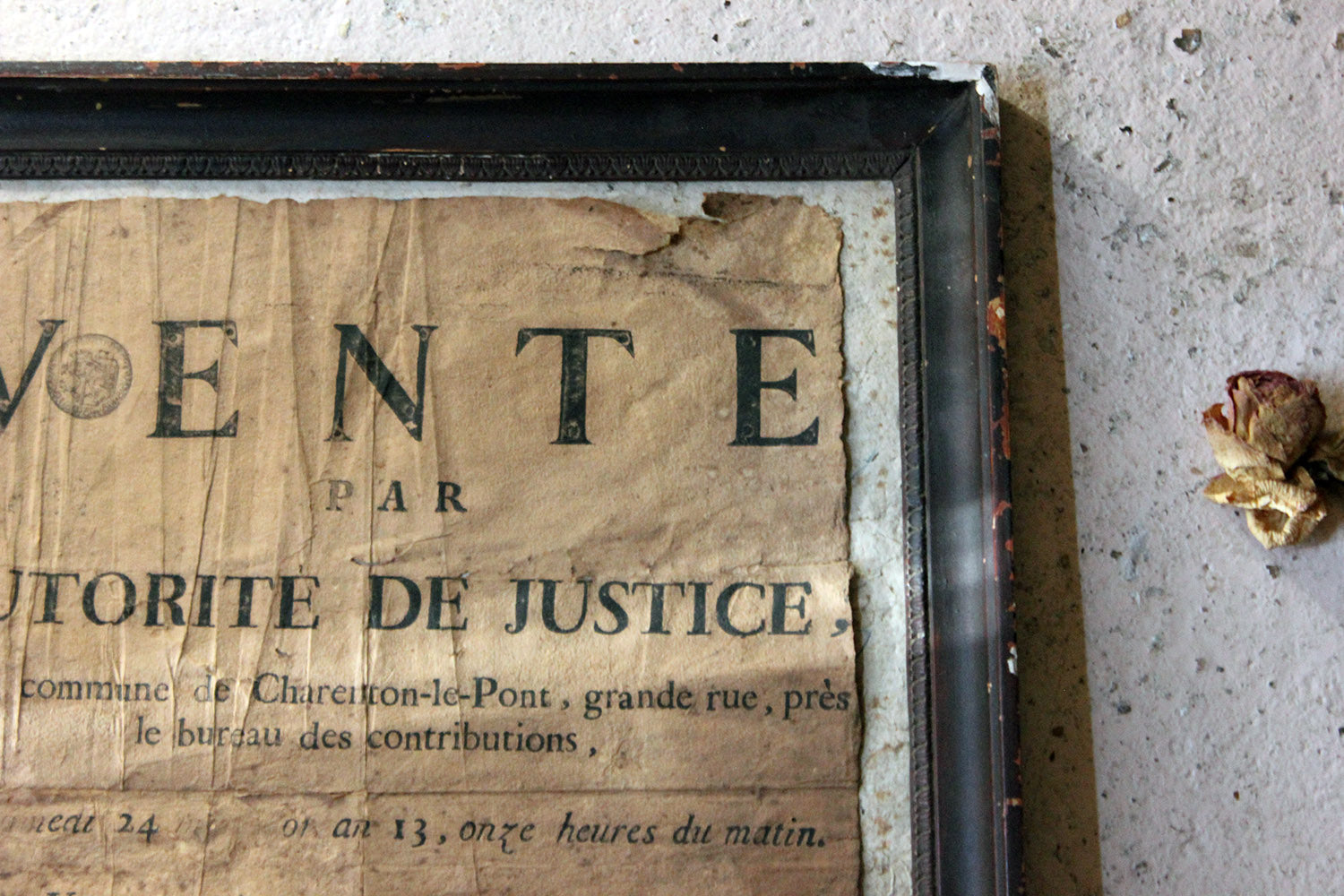 A French Empire Period Napoleonic Notice of a Parisian House Clearance c.1805