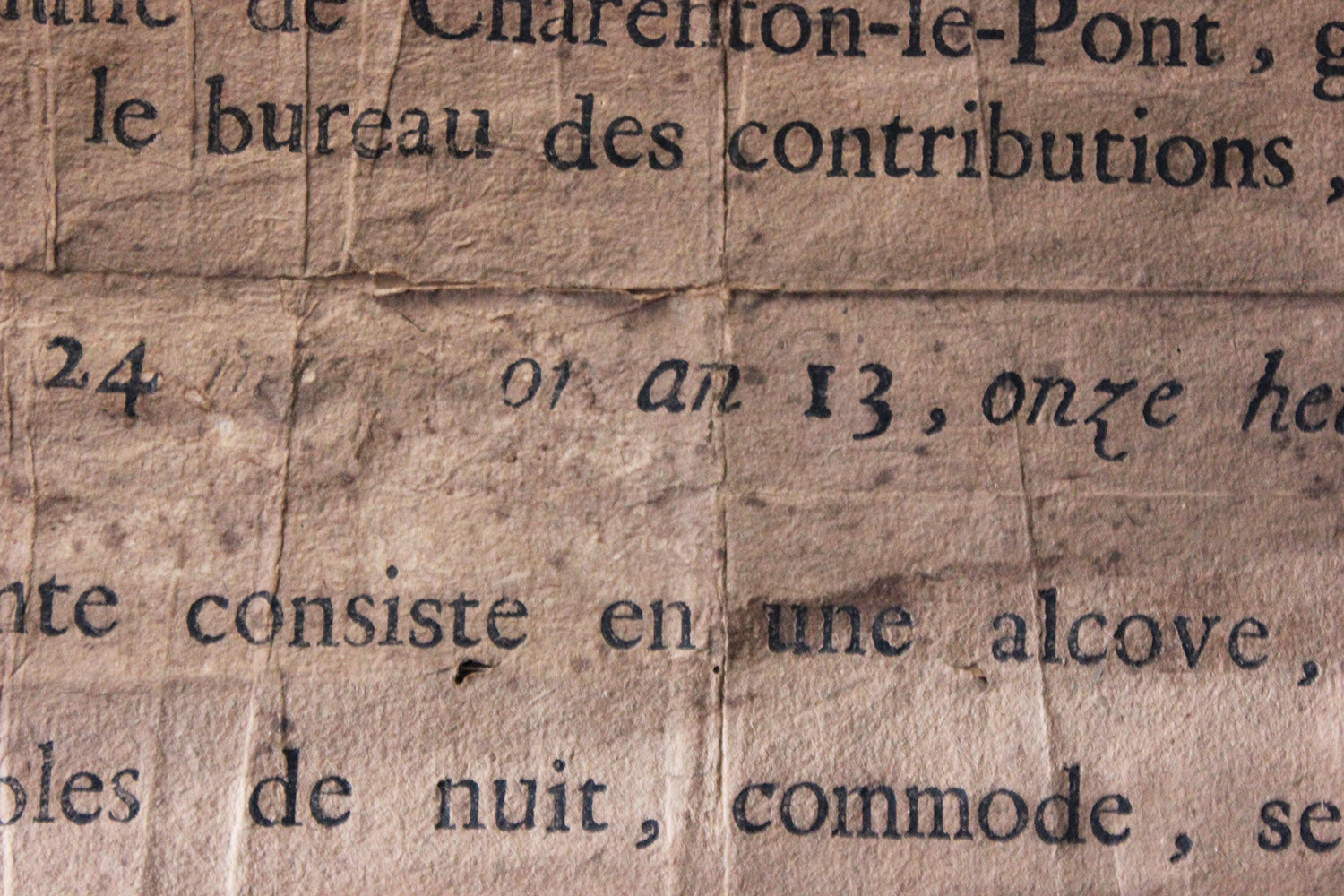 A French Empire Period Napoleonic Notice of a Parisian House Clearance c.1805