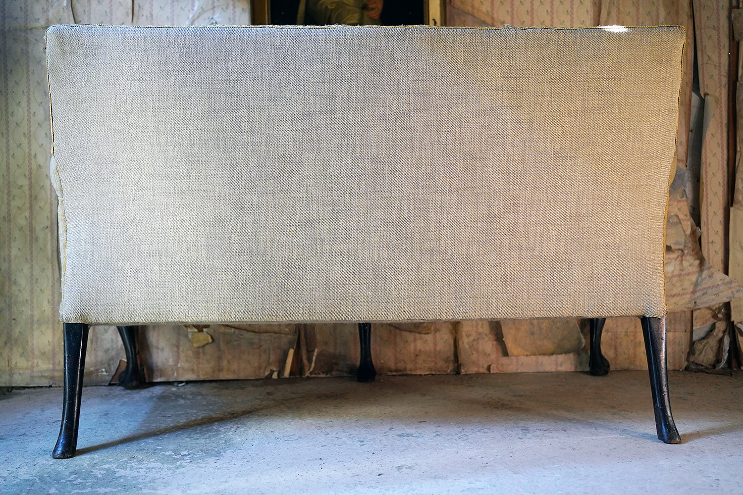 A George III Walnut Needlepoint Tapestry Upholstered Settee