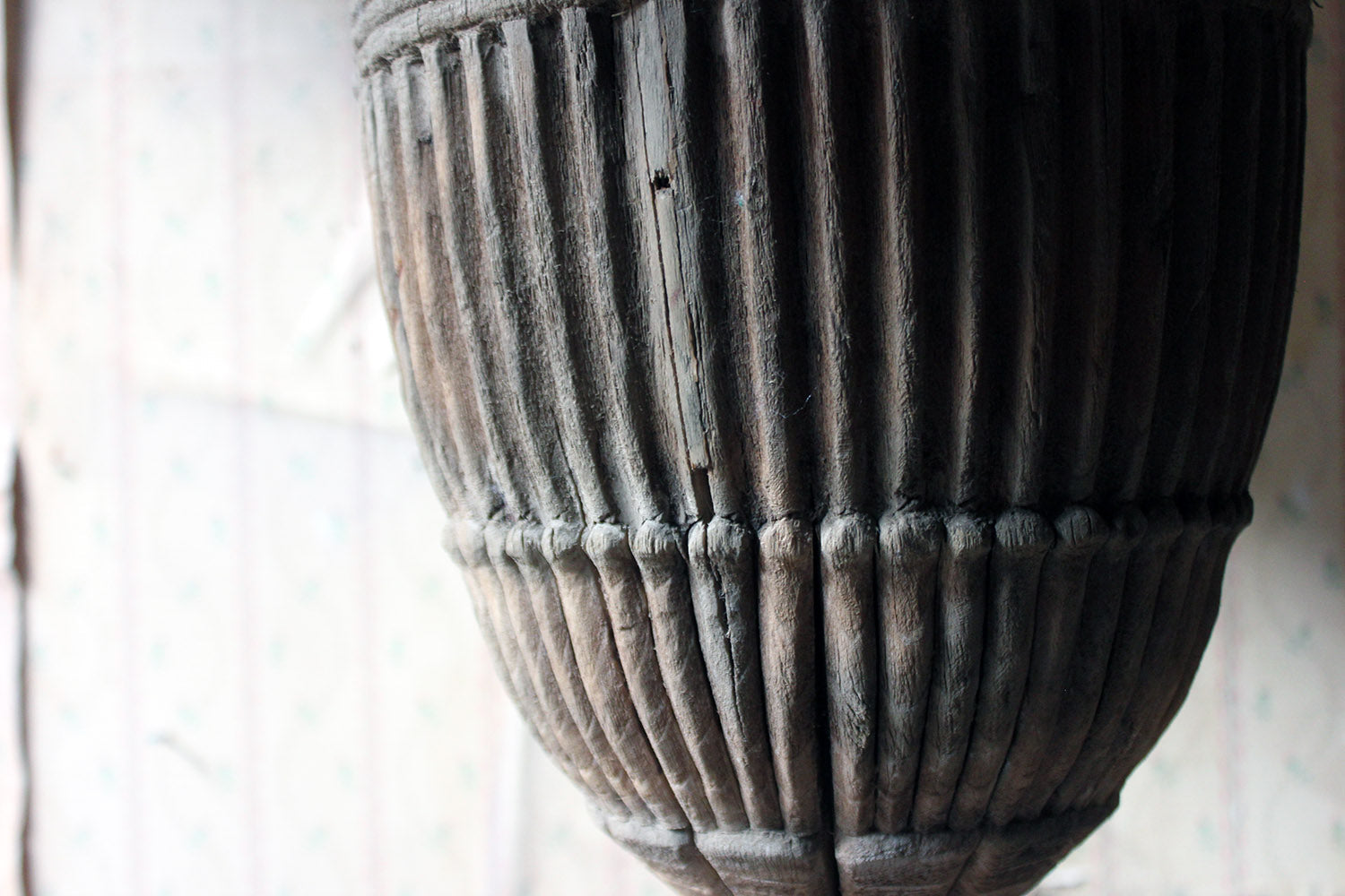 A Classical George III Period Carved Stripped Pine Neo-Classical Architectural Urn c.1800
