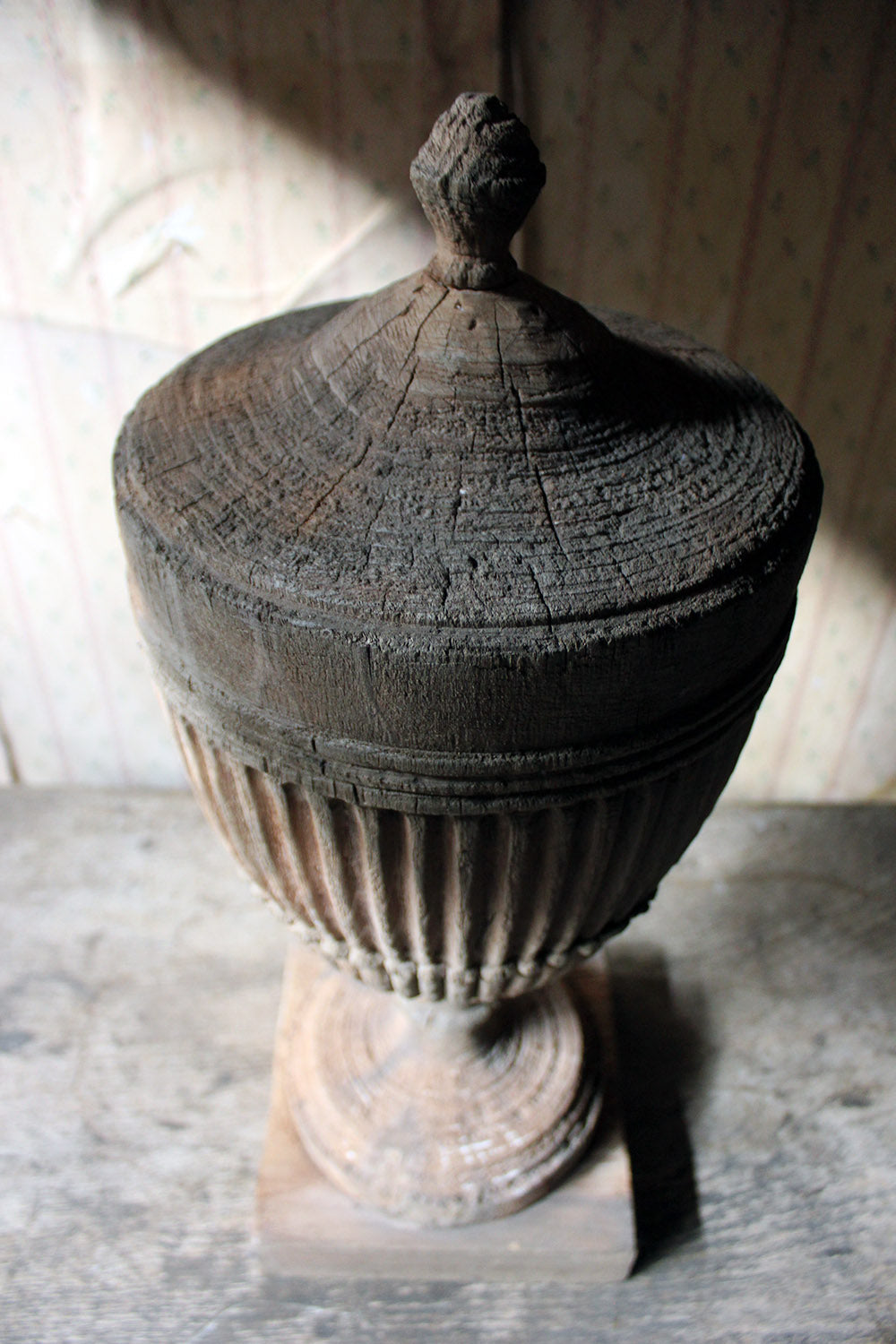 A Classical George III Period Carved Stripped Pine Neo-Classical Architectural Urn c.1800