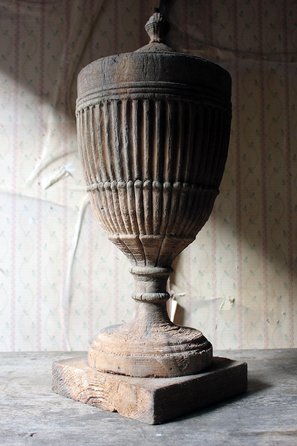A Classical George III Period Carved Stripped Pine Neo-Classical Architectural Urn c.1800