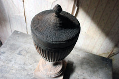 A Classical George III Period Carved Stripped Pine Neo-Classical Architectural Urn c.1800