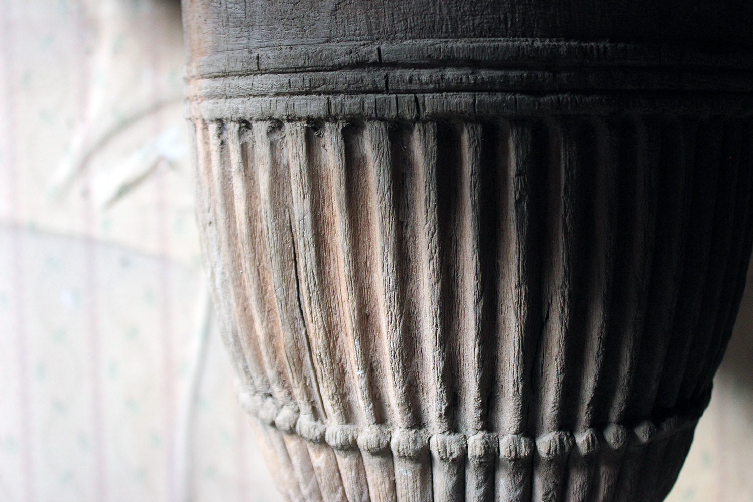A Classical George III Period Carved Stripped Pine Neo-Classical Architectural Urn c.1800