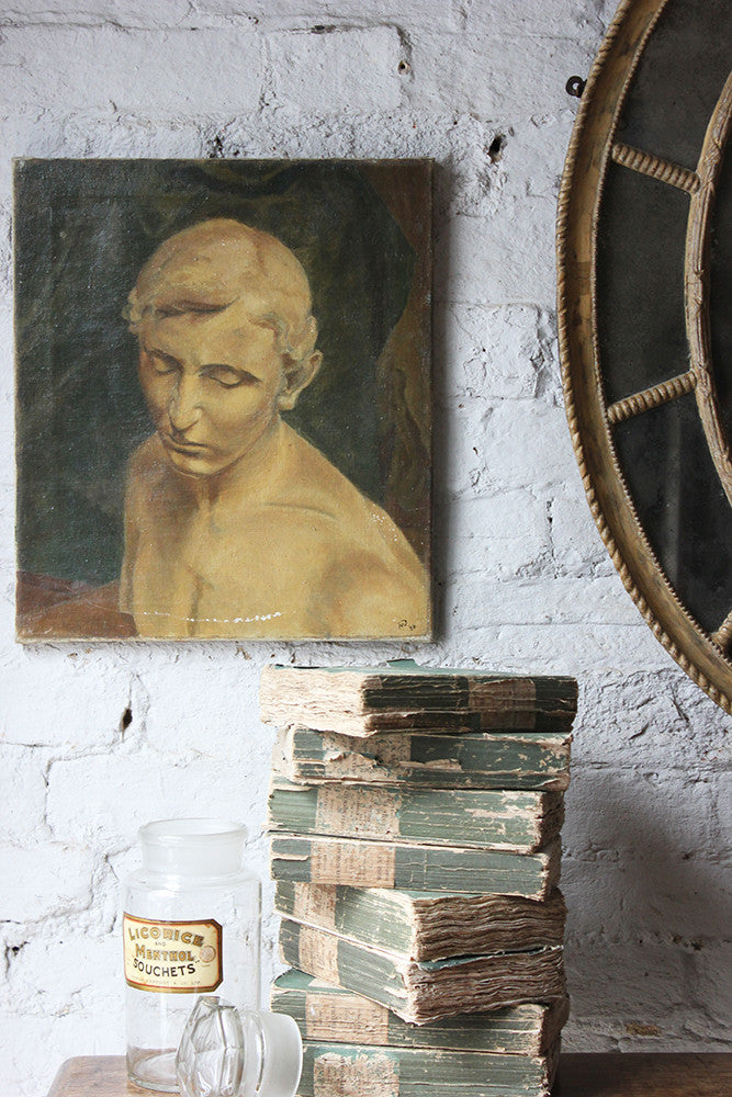 A Good British School Oil on Canvas; Male Nude Study Dated to 1936