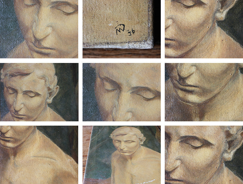 A Good British School Oil on Canvas; Male Nude Study Dated to 1936