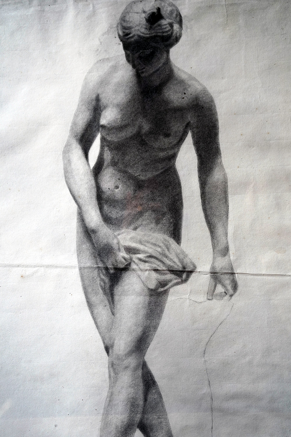 A c.1900 Continental School Pencil Study of a Nude Lady