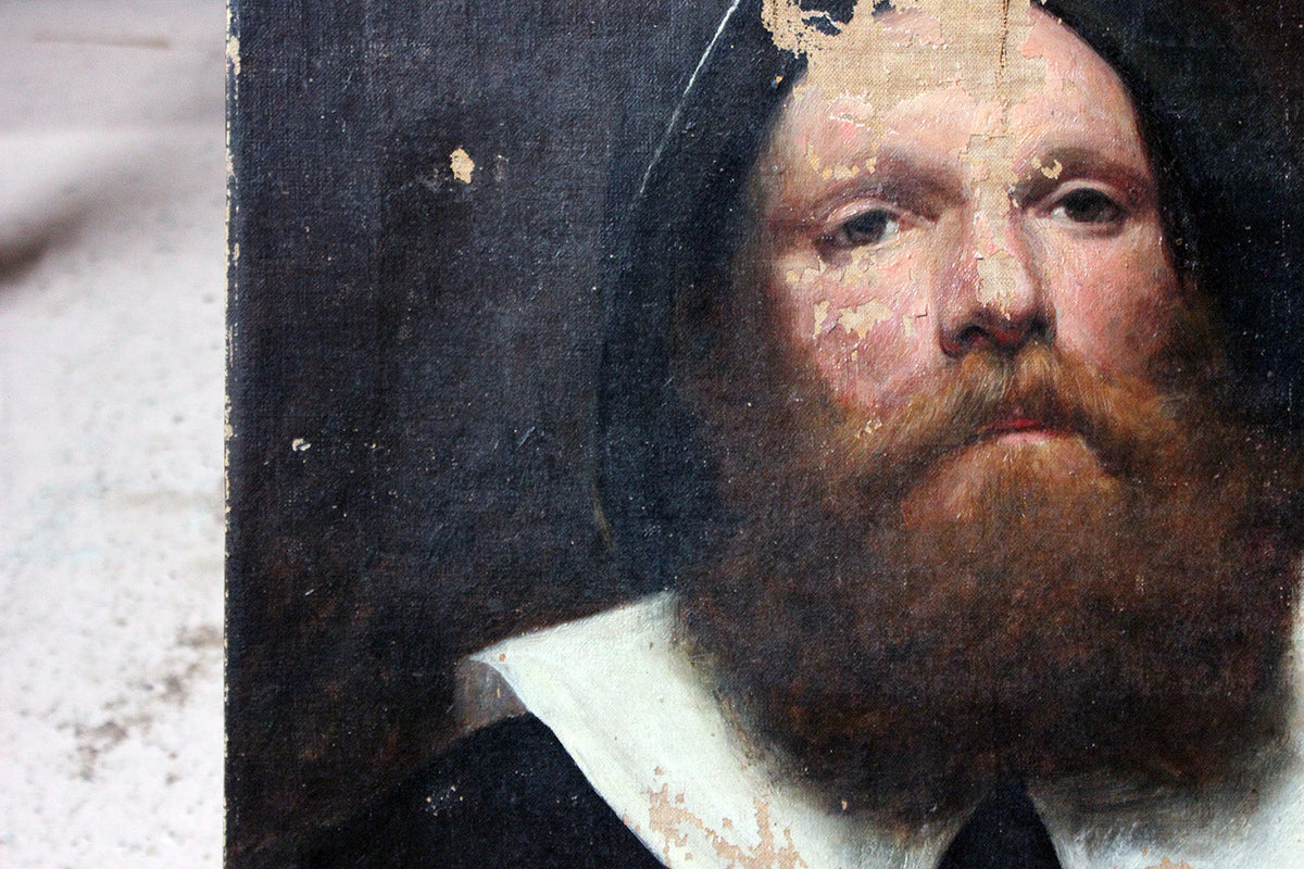 A 19thC Dutch School Oil on Canvas Portrait of a Gentleman c.1870-85