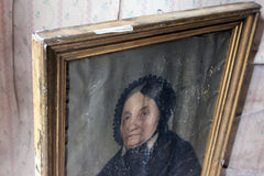 A 19thC French School Oil on Canvas Portrait of an Elderly Lady in Mourning c.1870-80