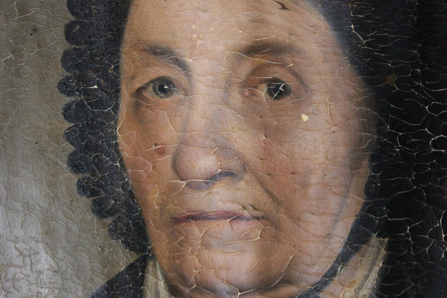 A 19thC French School Oil on Canvas Portrait of an Elderly Lady in Mourning c.1870-80