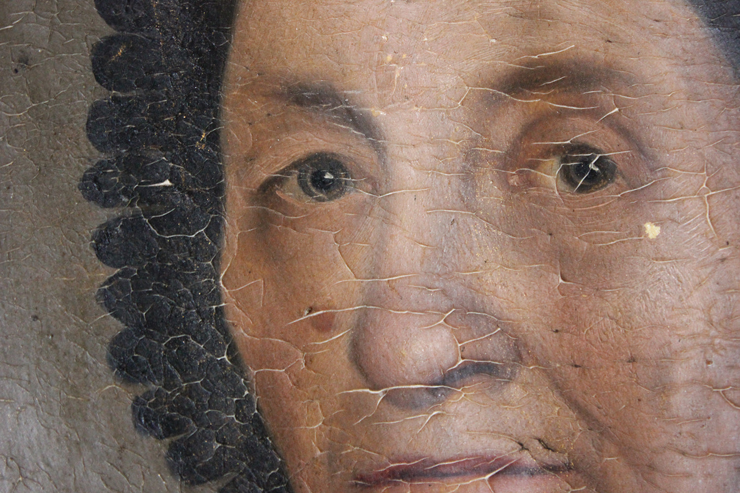 A 19thC French School Oil on Canvas Portrait of an Elderly Lady in Mourning c.1870-80