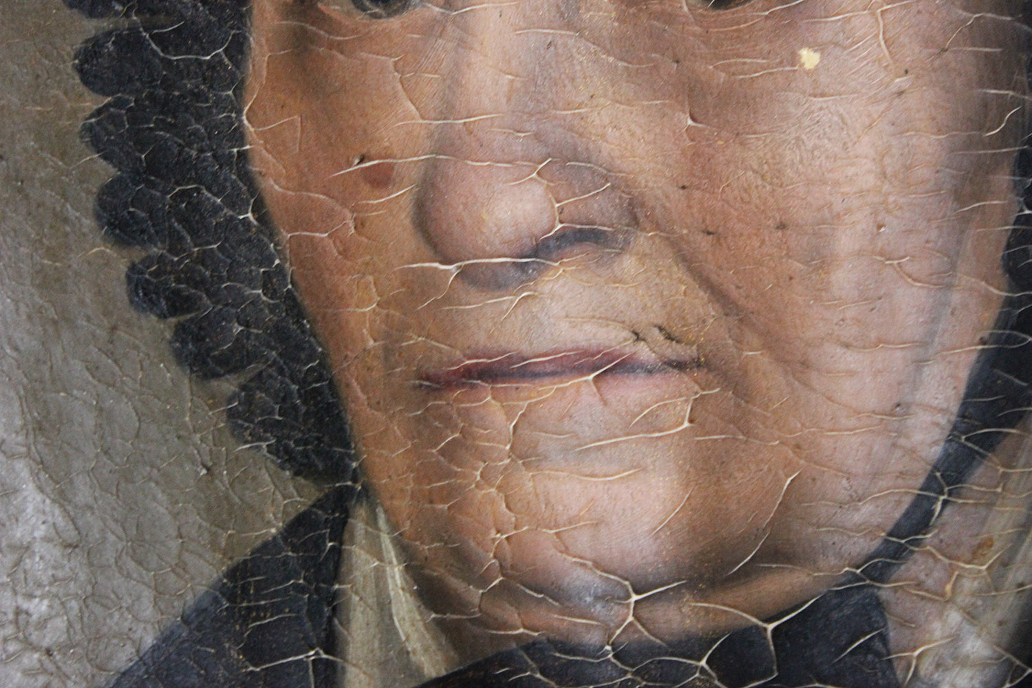 A 19thC French School Oil on Canvas Portrait of an Elderly Lady in Mourning c.1870-80