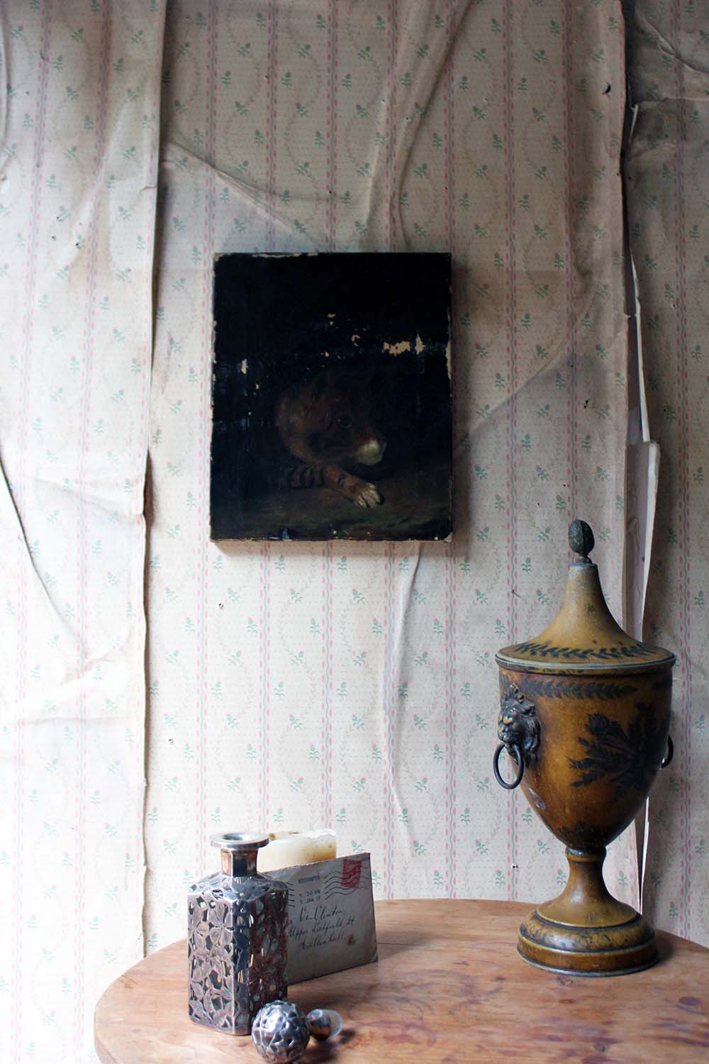 A 19thC English School Oil on Canvas Study of a Cat c.1882