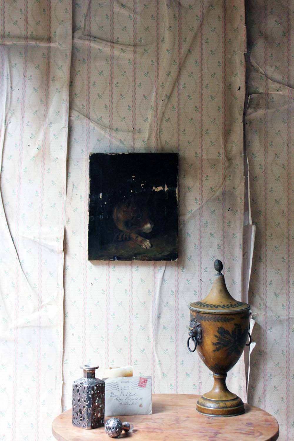 A 19thC English School Oil on Canvas Study of a Cat c.1882
