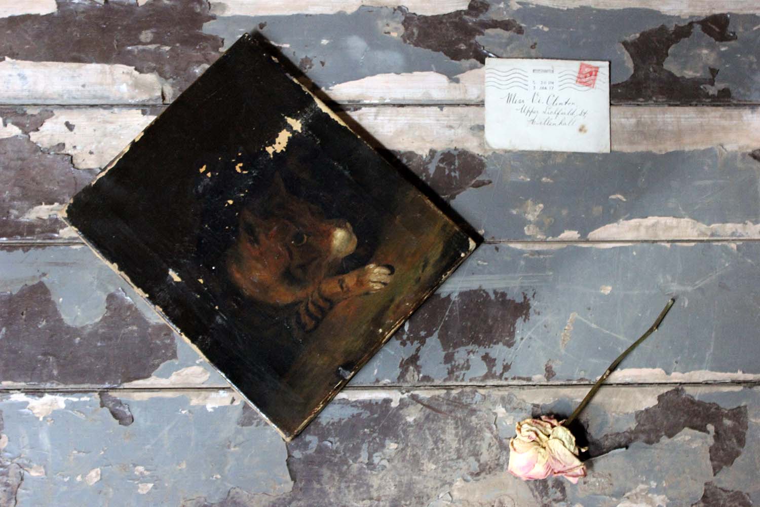 A 19thC English School Oil on Canvas Study of a Cat c.1882