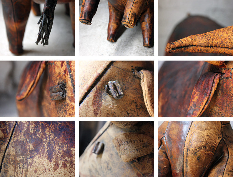 A Charming c.1960 Ormesa Leather Bull Footstool Retailed by Liberty & Co