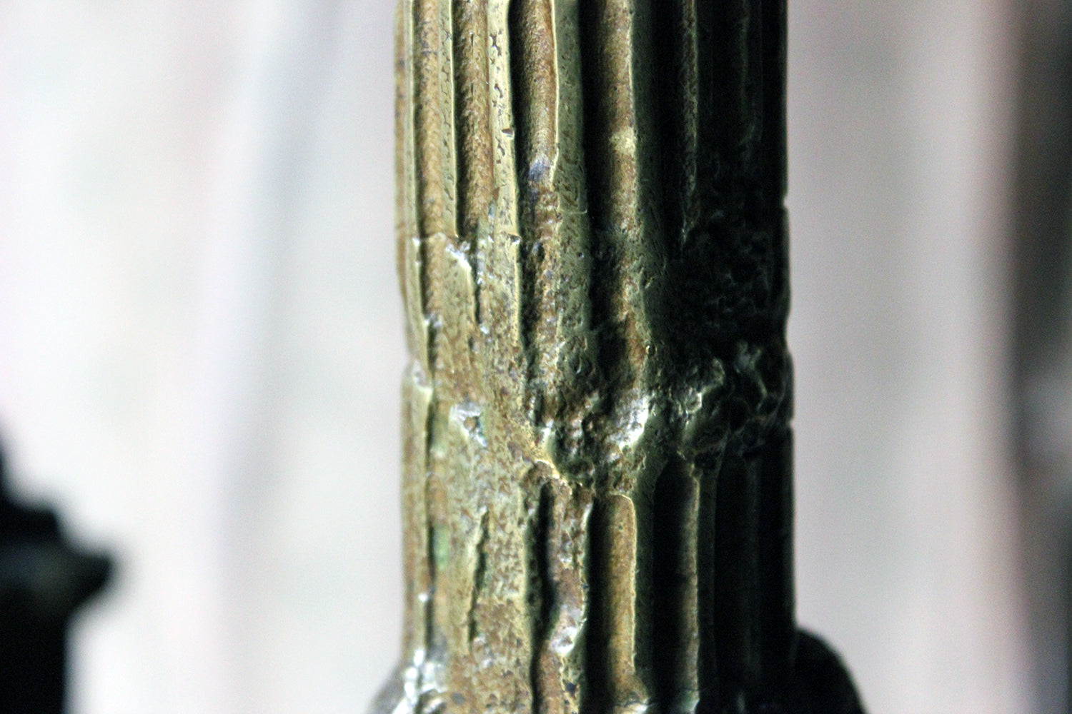 A Good Pair of Large 19thC Ormolu Candlesticks Modelled as Corinthian Capital Ruins c.1890