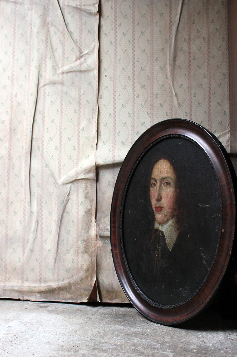 A Good 18thC French School Oval Oil on Canvas Laid to Board Portrait of a Young Gentleman c.1780