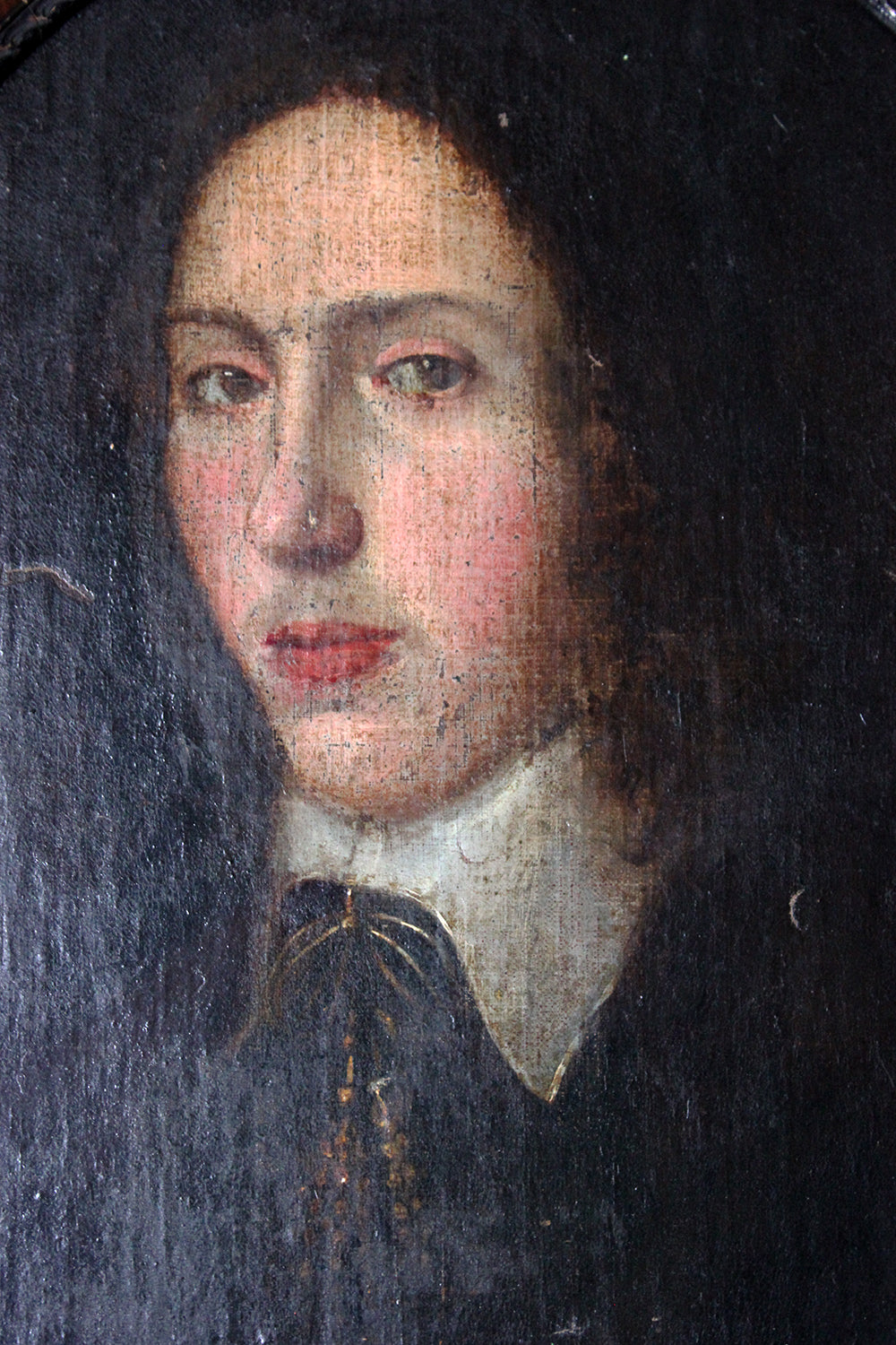 A Good 18thC French School Oval Oil on Canvas Laid to Board Portrait of a Young Gentleman c.1780