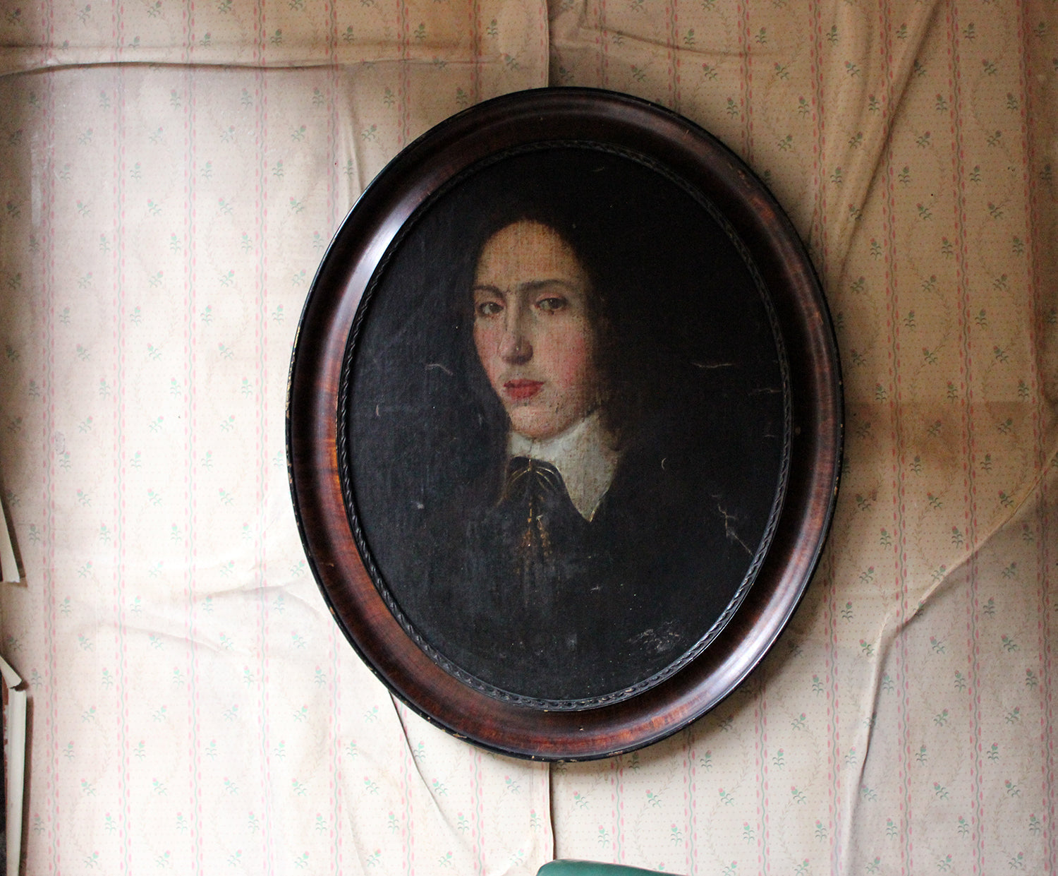 A Good 18thC French School Oval Oil on Canvas Laid to Board Portrait of a Young Gentleman c.1780