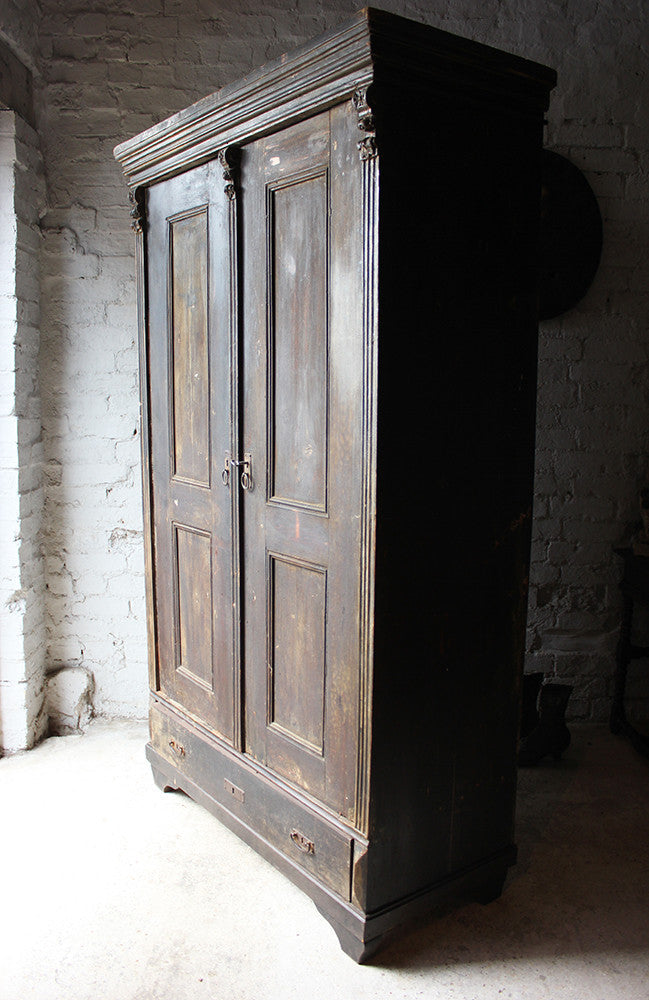 A Decorative Early Victorian Painted Pine Housekeepers Cupboard c.1840
