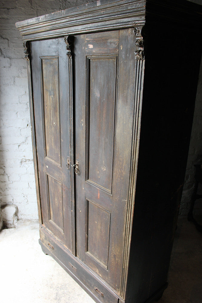 A Decorative Early Victorian Painted Pine Housekeepers Cupboard c.1840