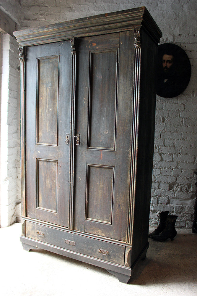 A Decorative Early Victorian Painted Pine Housekeepers Cupboard c.1840