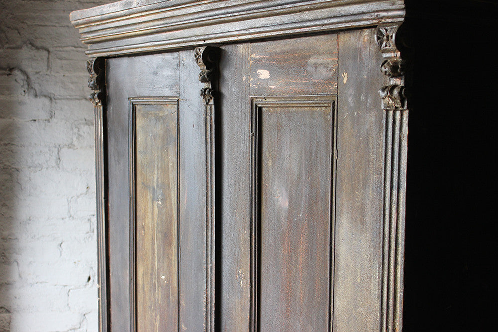 A Decorative Early Victorian Painted Pine Housekeepers Cupboard c.1840