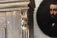 A Decorative Early Victorian Painted Pine Housekeepers Cupboard c.1840