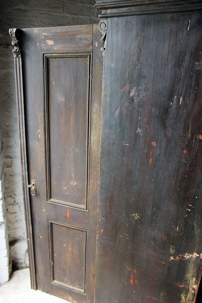A Decorative Early Victorian Painted Pine Housekeepers Cupboard c.1840