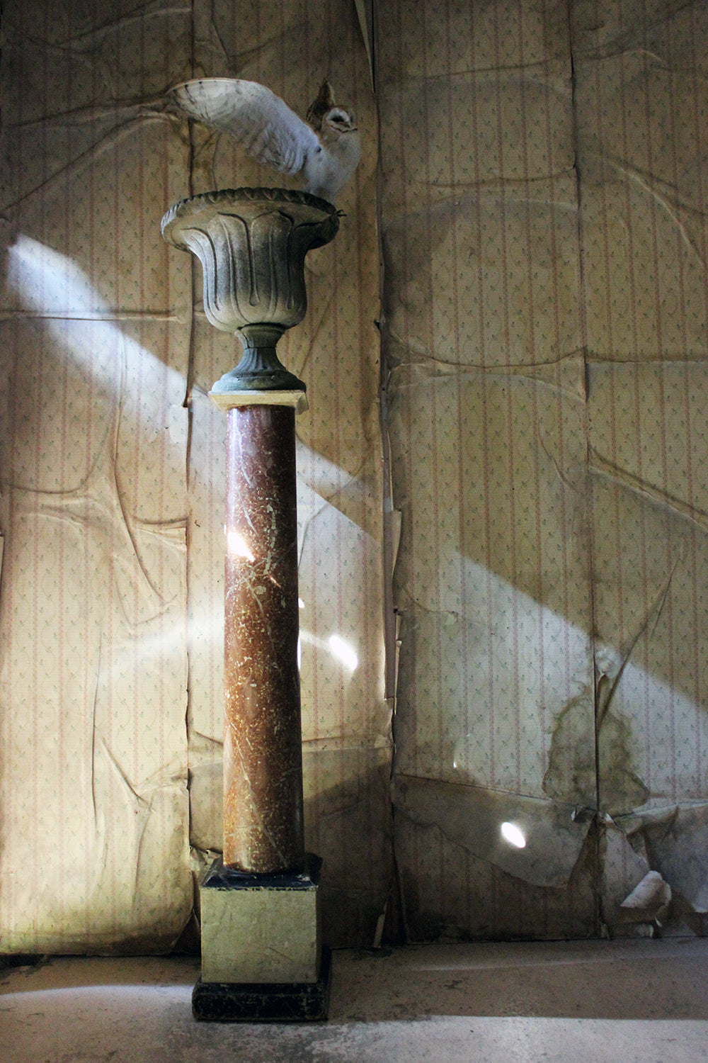 A Decorative Victorian Painted Wood Faux Scagliola Marble Pedestal c.1870
