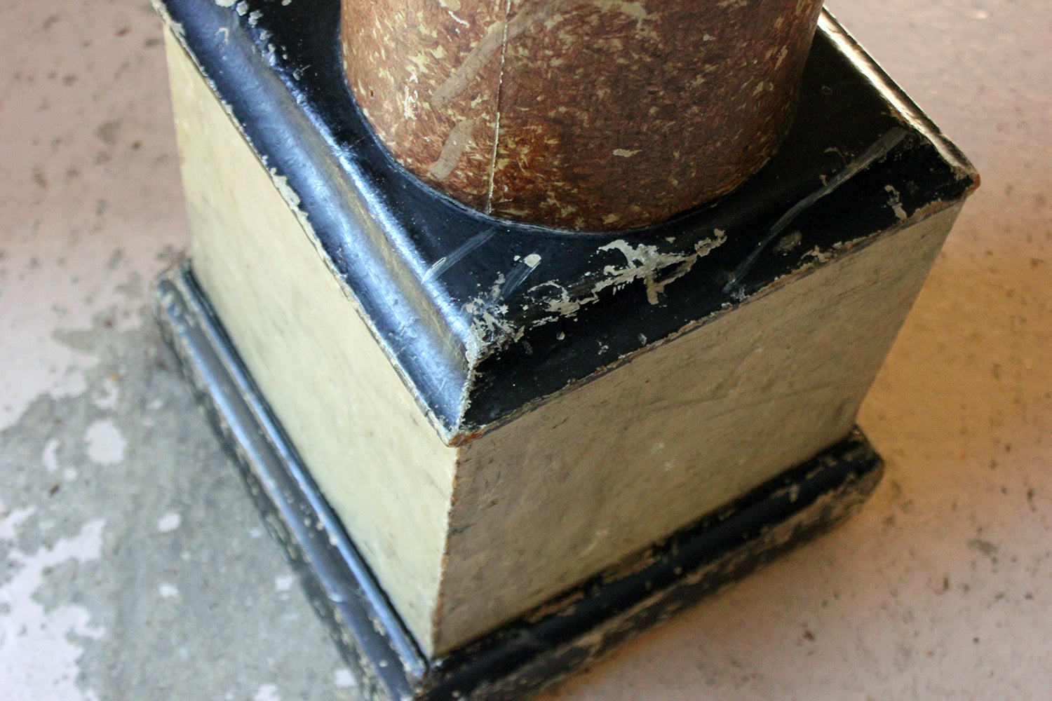 A Decorative Victorian Painted Wood Faux Scagliola Marble Pedestal c.1870