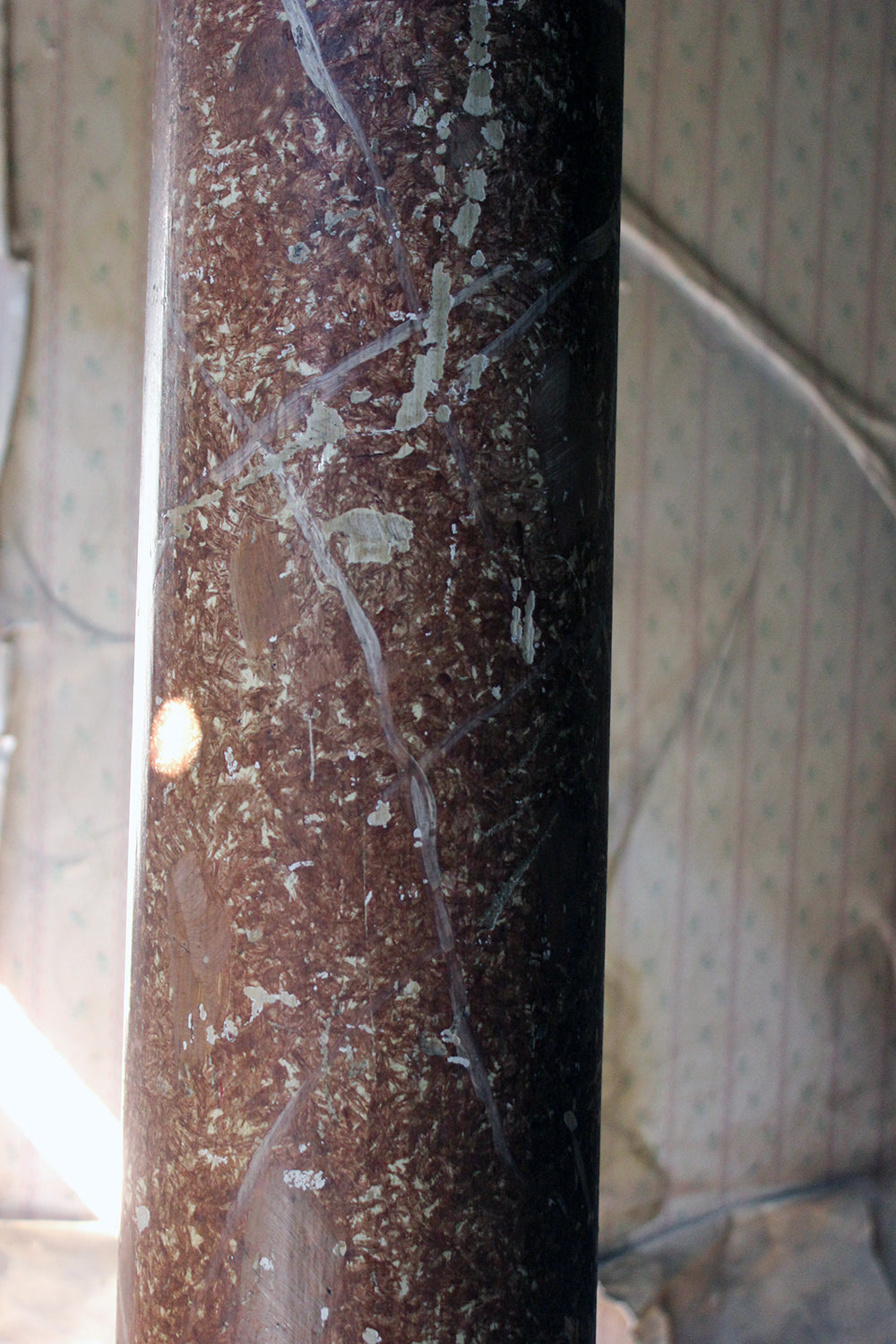 A Decorative Victorian Painted Wood Faux Scagliola Marble Pedestal c.1870