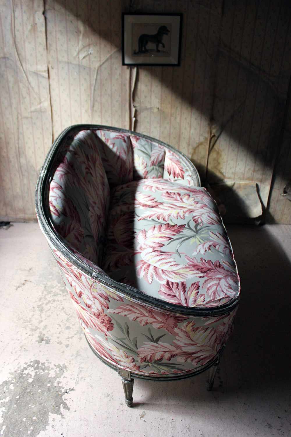 A 19thC French Painted & Upholstered Settee c.1880