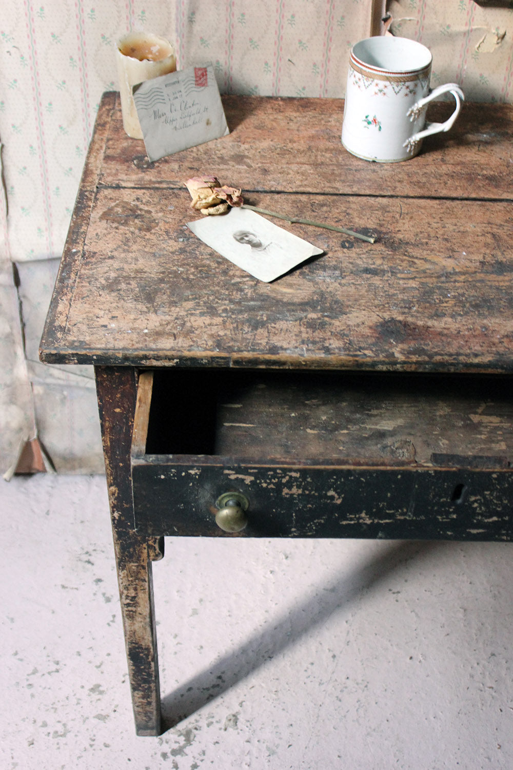 A George III Provincial Painted Pine Side Table c.1780-1800