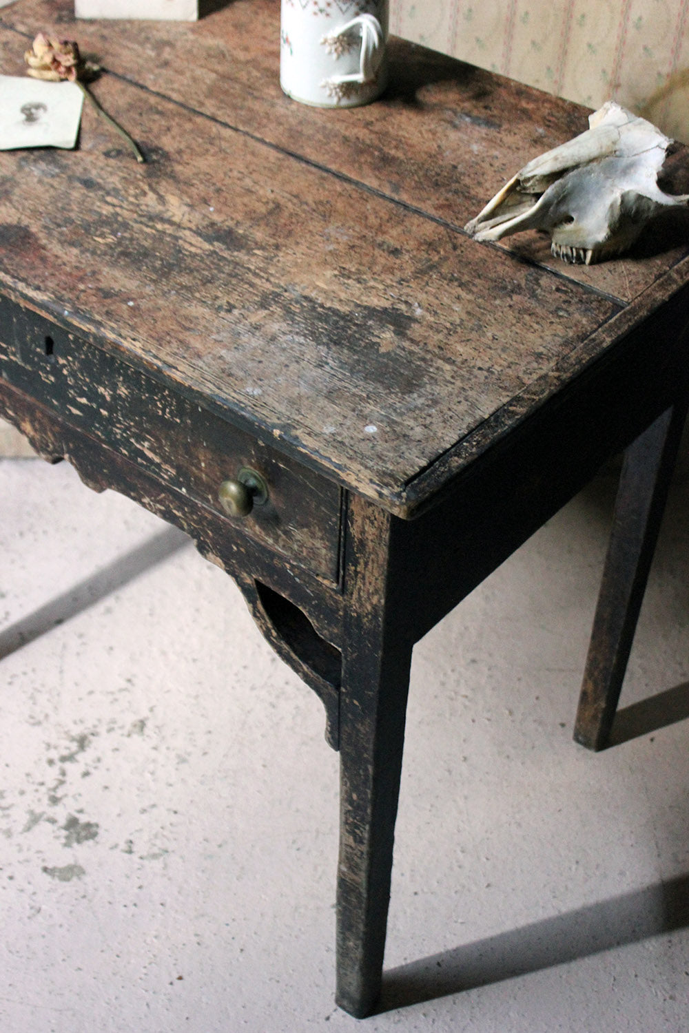 A George III Provincial Painted Pine Side Table c.1780-1800