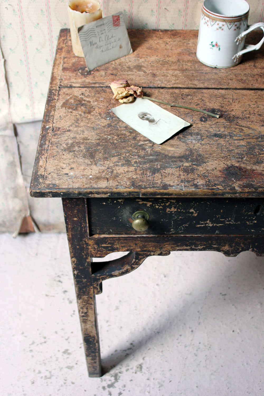 A George III Provincial Painted Pine Side Table c.1780-1800
