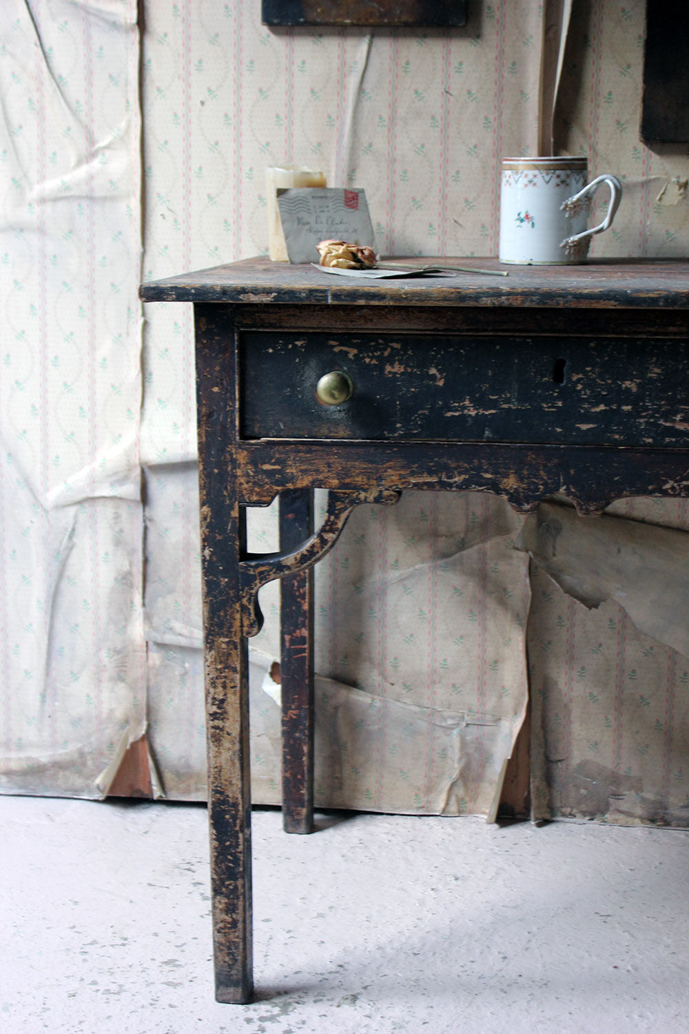 A George III Provincial Painted Pine Side Table c.1780-1800