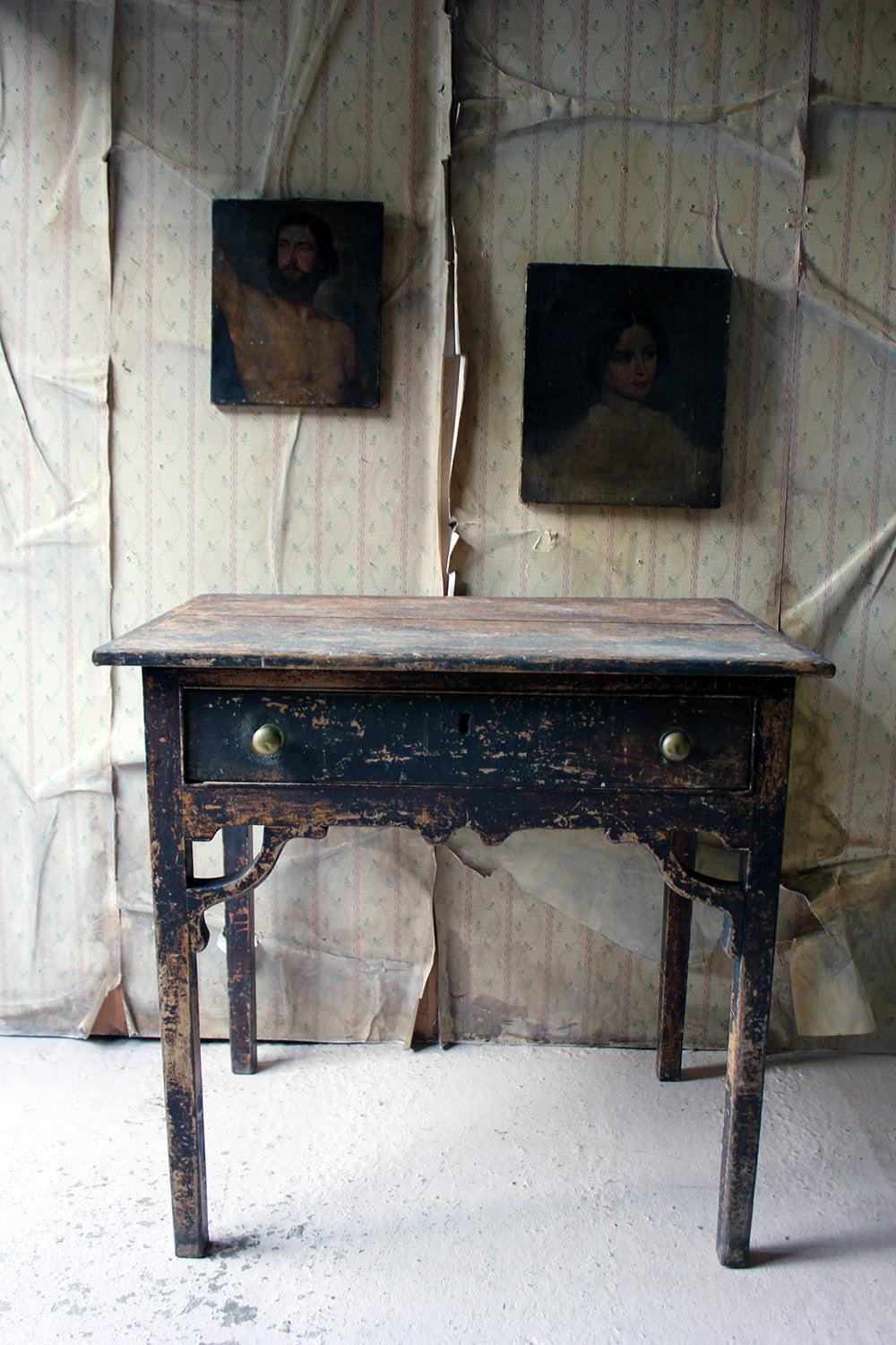 A George III Provincial Painted Pine Side Table c.1780-1800