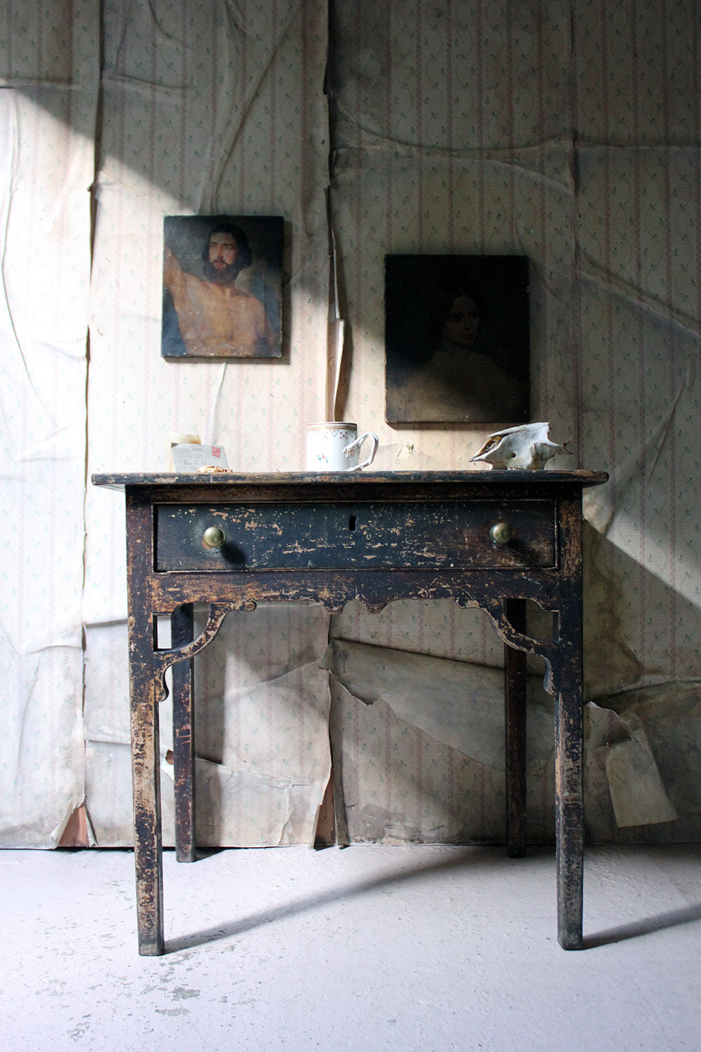 A George III Provincial Painted Pine Side Table c.1780-1800