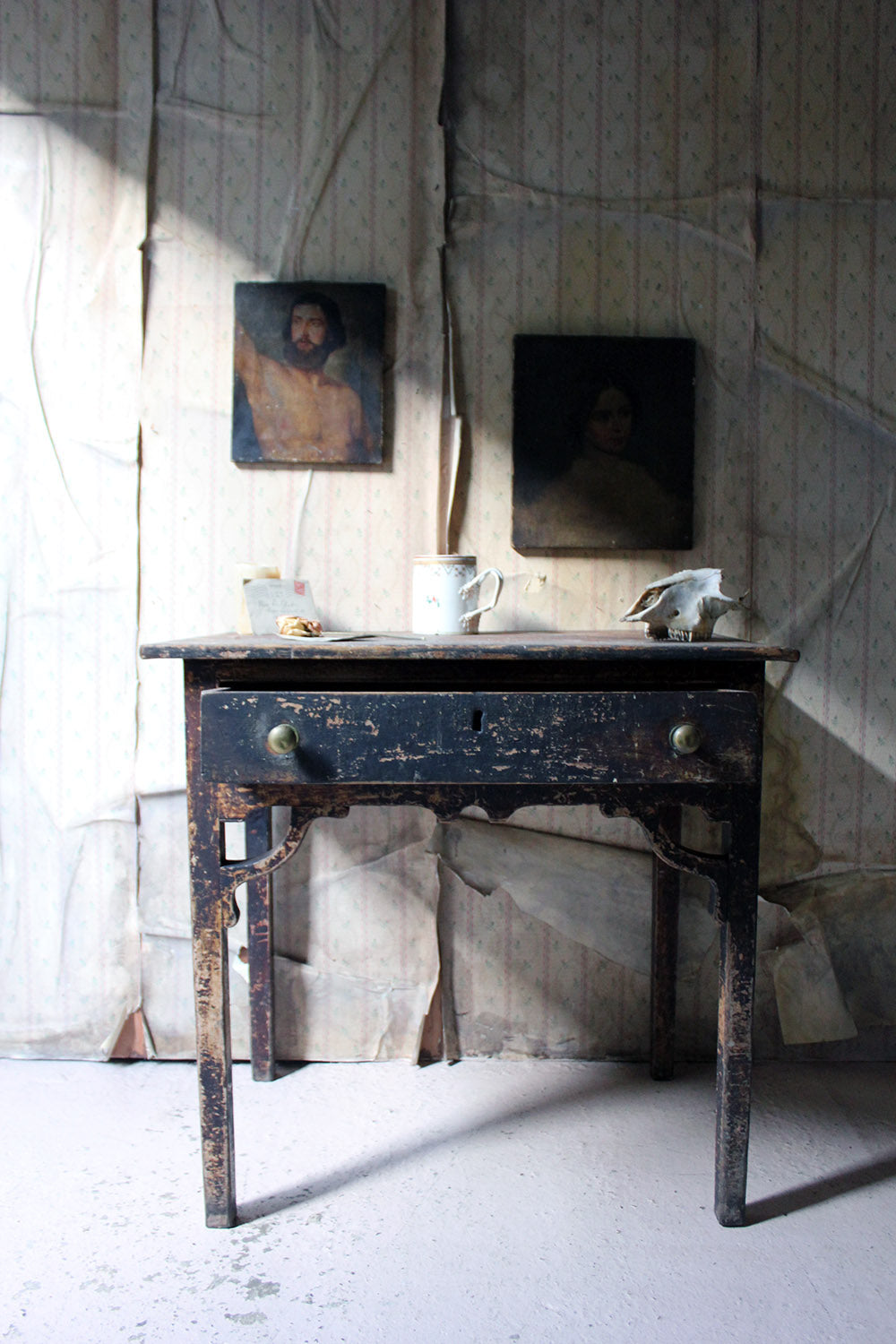 A George III Provincial Painted Pine Side Table c.1780-1800