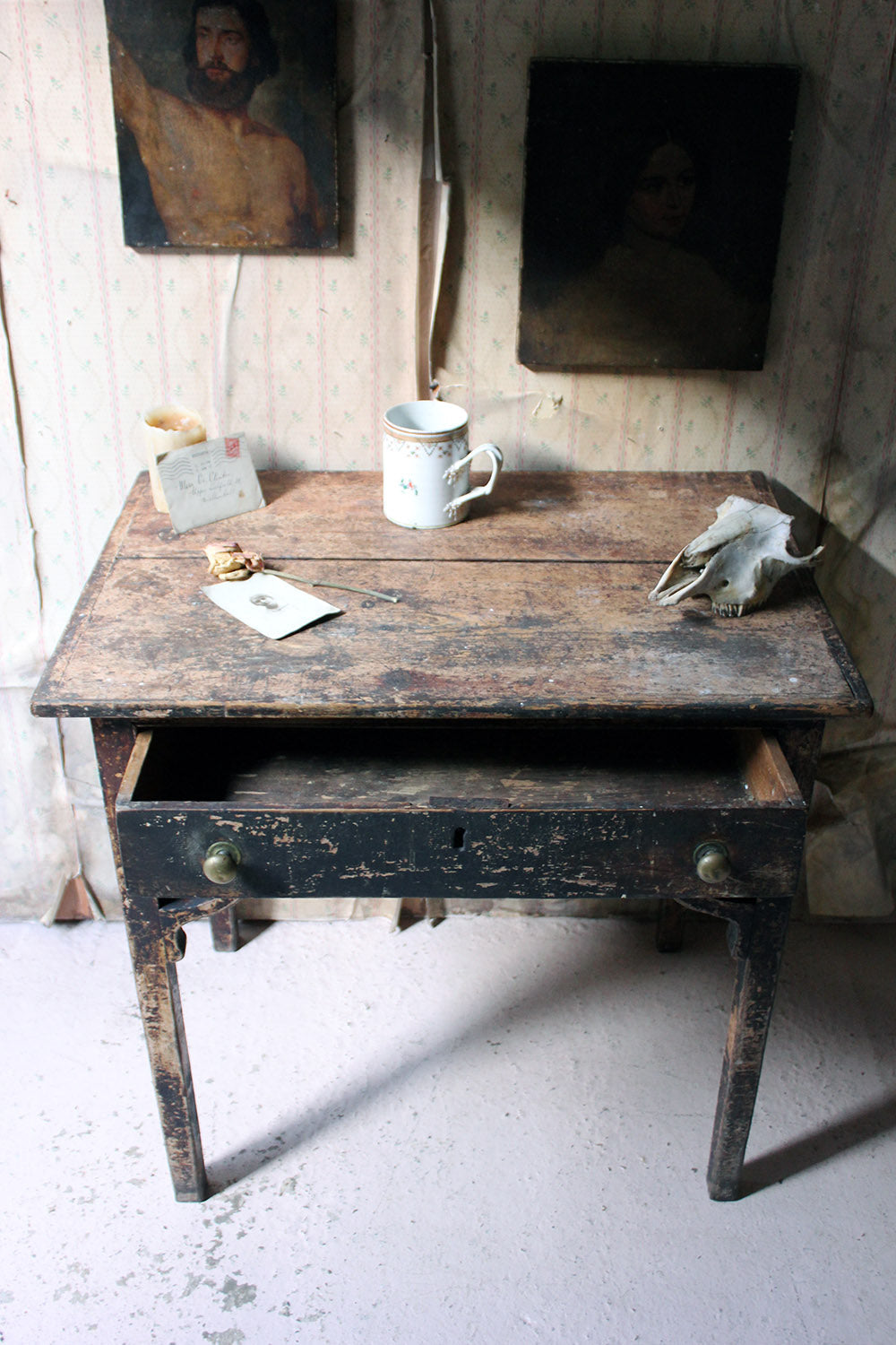 A George III Provincial Painted Pine Side Table c.1780-1800