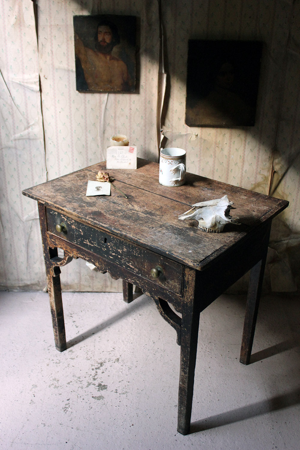 A George III Provincial Painted Pine Side Table c.1780-1800